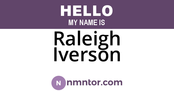 Raleigh Iverson