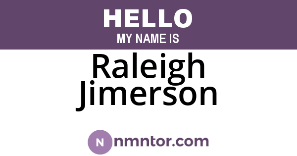 Raleigh Jimerson