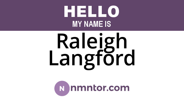 Raleigh Langford