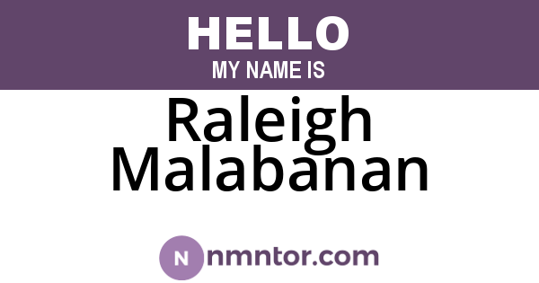 Raleigh Malabanan