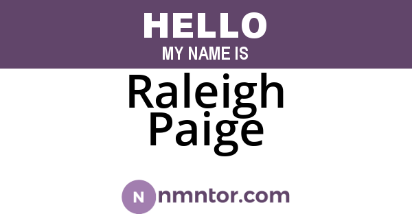 Raleigh Paige