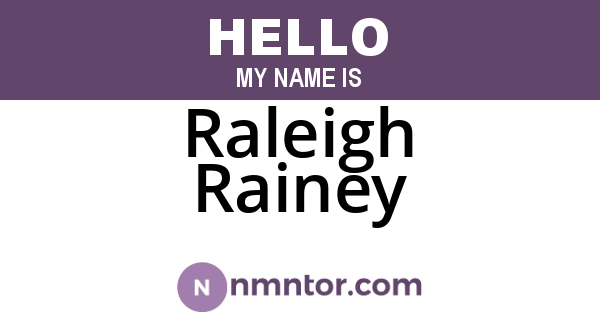 Raleigh Rainey