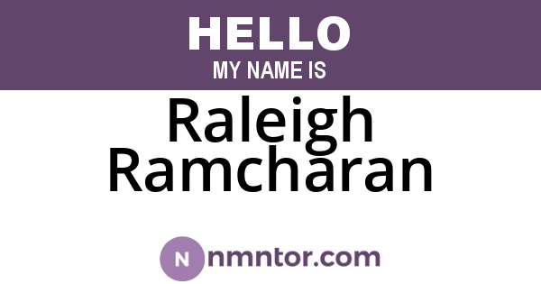 Raleigh Ramcharan