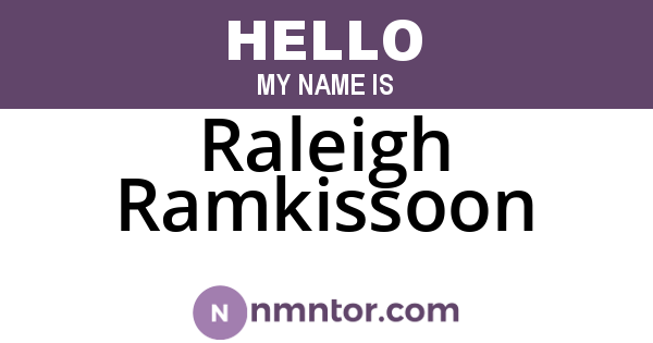Raleigh Ramkissoon