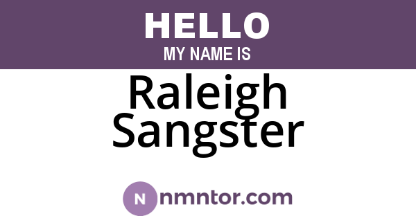 Raleigh Sangster