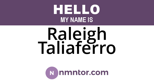 Raleigh Taliaferro