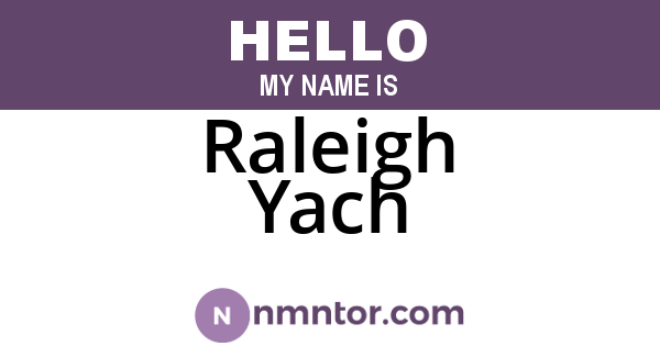 Raleigh Yach