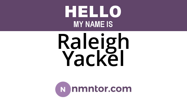 Raleigh Yackel