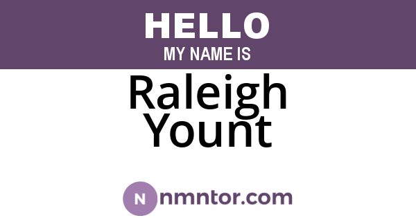 Raleigh Yount