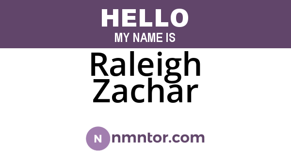 Raleigh Zachar