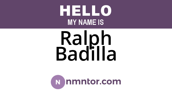 Ralph Badilla