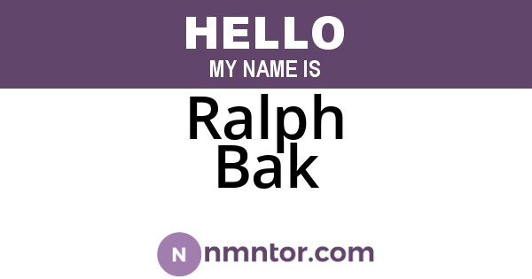 Ralph Bak