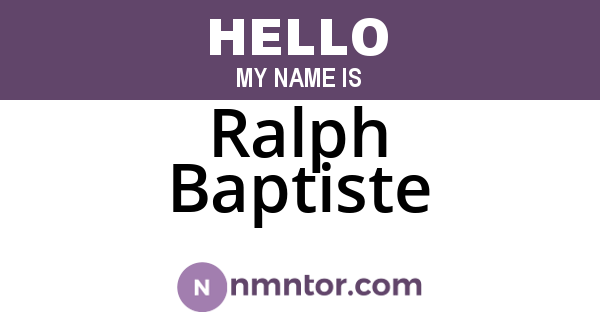 Ralph Baptiste