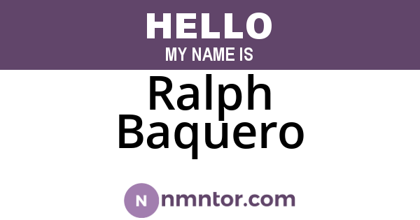 Ralph Baquero