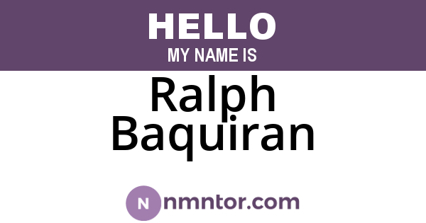 Ralph Baquiran