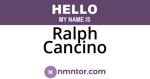 Ralph Cancino