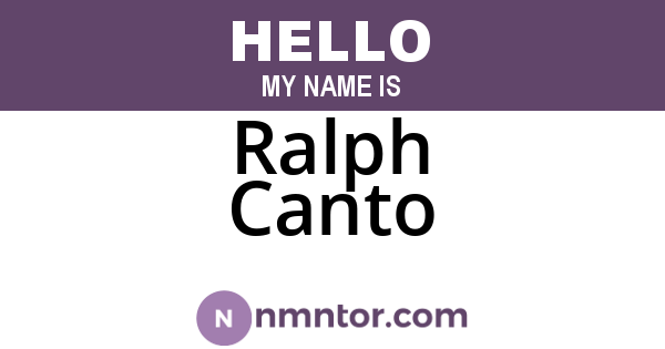 Ralph Canto