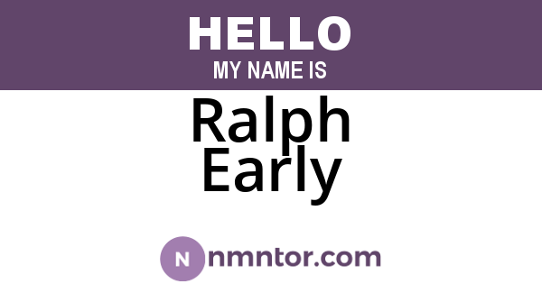 Ralph Early
