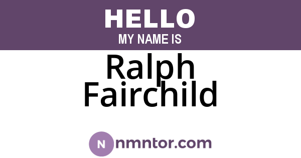 Ralph Fairchild