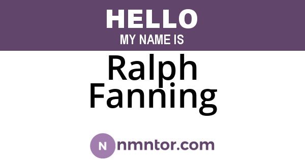 Ralph Fanning
