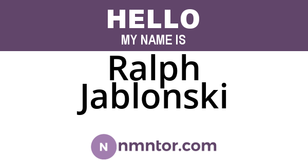 Ralph Jablonski
