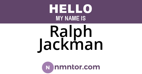 Ralph Jackman