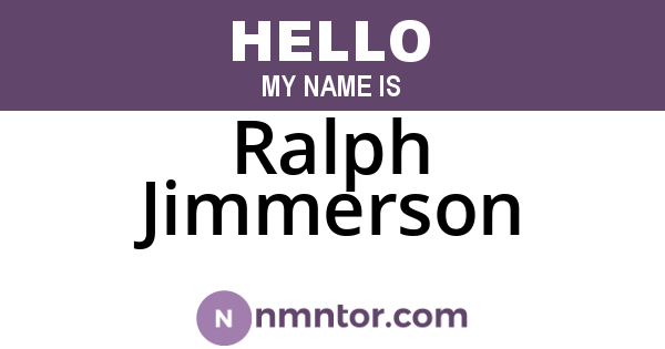 Ralph Jimmerson