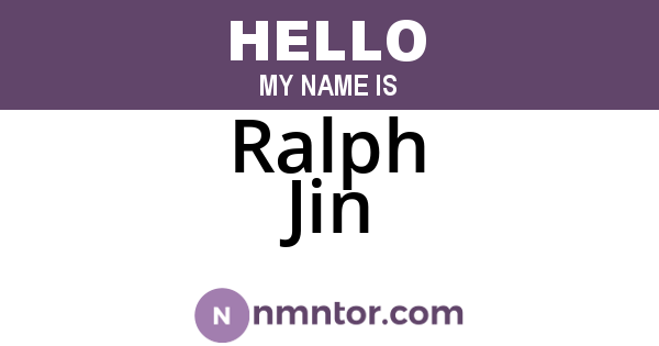 Ralph Jin