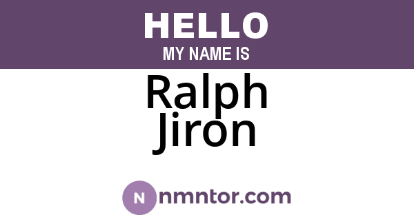 Ralph Jiron