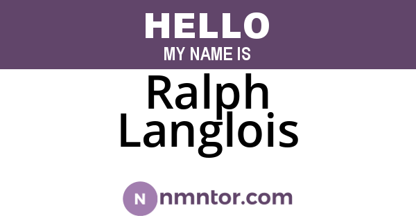 Ralph Langlois