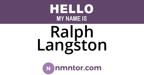 Ralph Langston