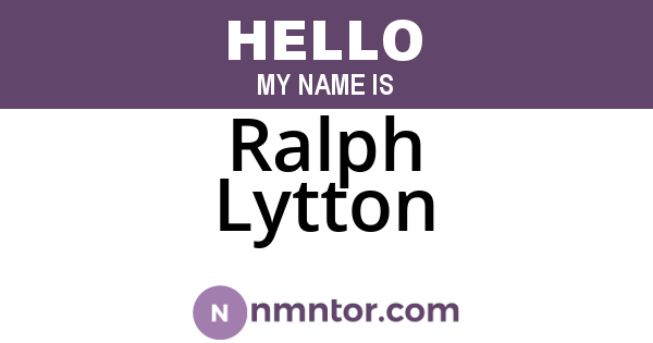 Ralph Lytton