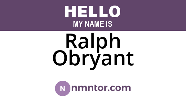 Ralph Obryant
