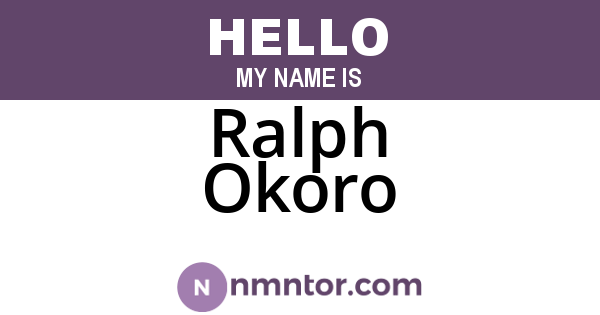 Ralph Okoro