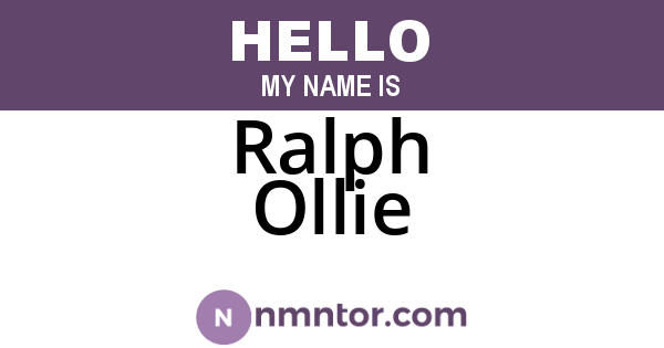 Ralph Ollie