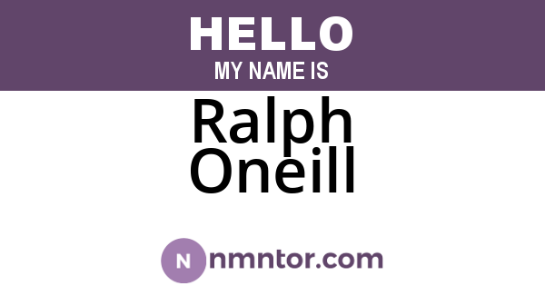 Ralph Oneill