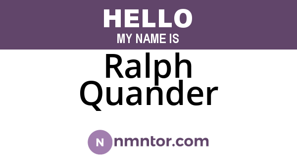 Ralph Quander