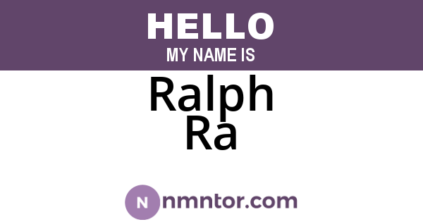 Ralph Ra