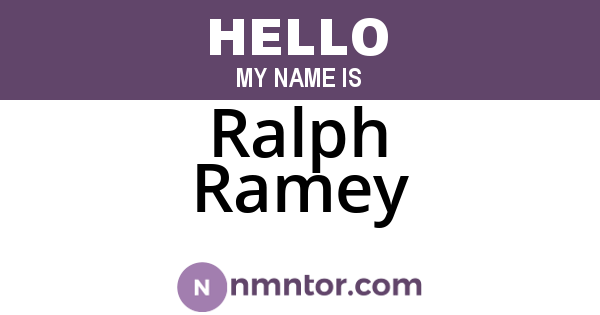 Ralph Ramey