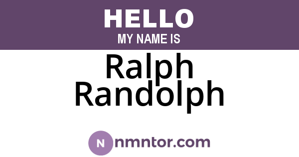 Ralph Randolph
