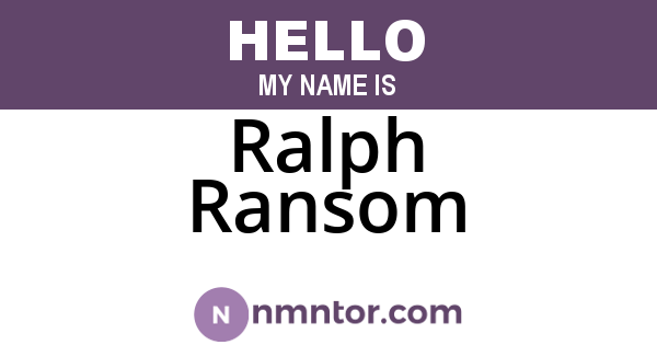 Ralph Ransom