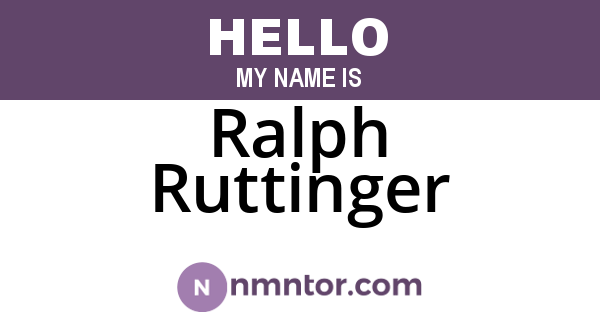 Ralph Ruttinger