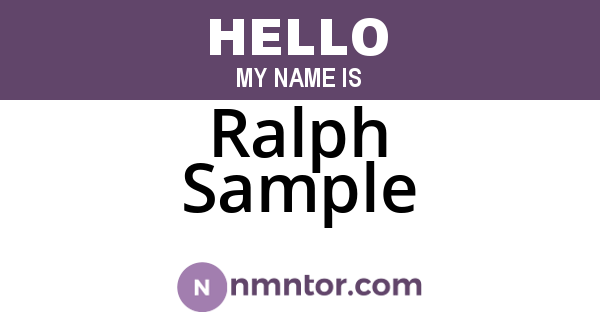 Ralph Sample