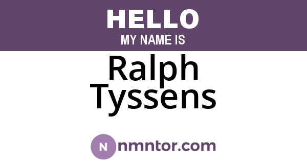 Ralph Tyssens