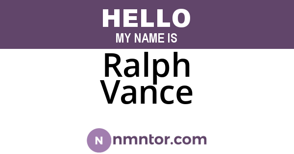 Ralph Vance
