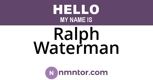 Ralph Waterman