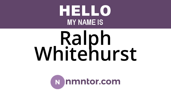 Ralph Whitehurst