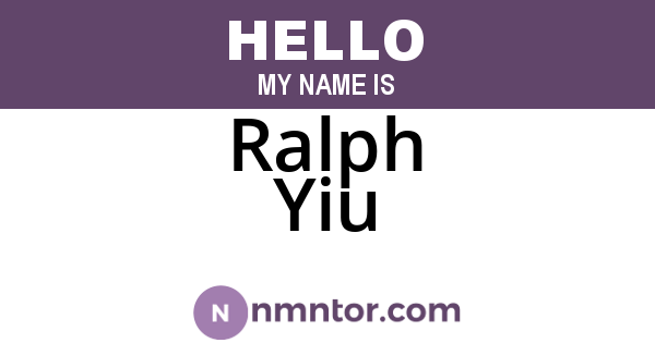 Ralph Yiu