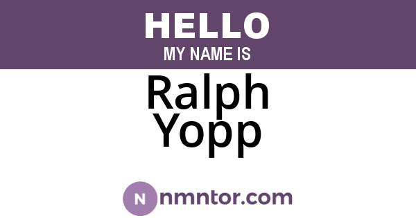 Ralph Yopp