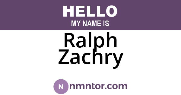 Ralph Zachry
